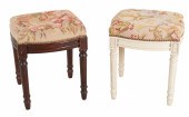 (2) Louis XVI style needlepoin