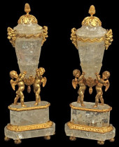 (2) LOUIS XVI STYLE ORMOLU-MOU