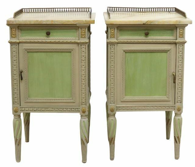 (2) LOUIS XVI STYLE PAINT DECORATED