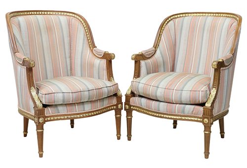 (2) LOUIS XVI STYLE PARCEL-GILT