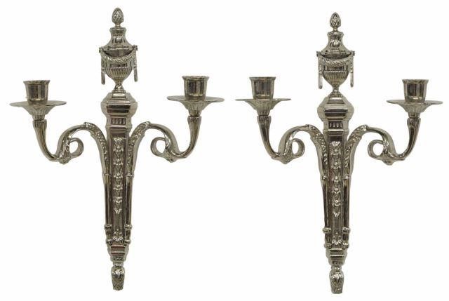 (2) LOUIS XVI STYLE POLISHED NICKEL
