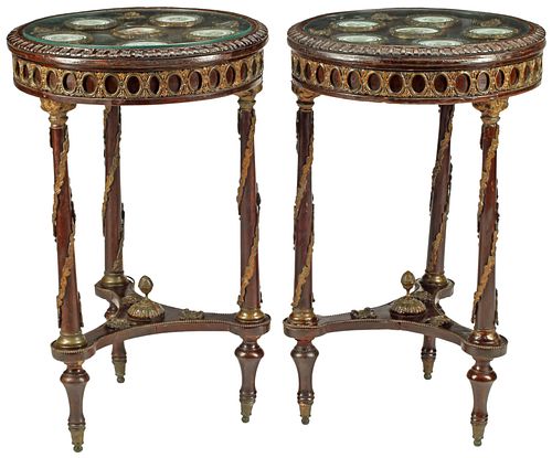 (2) LOUIS XVI STYLE PORCELAIN-INSET