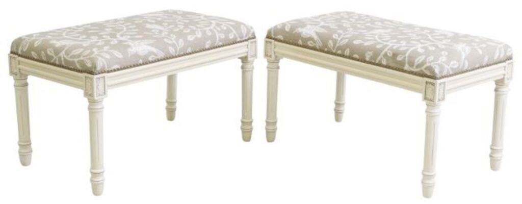 (2) LOUIS XVI STYLE UPHOLSTERED