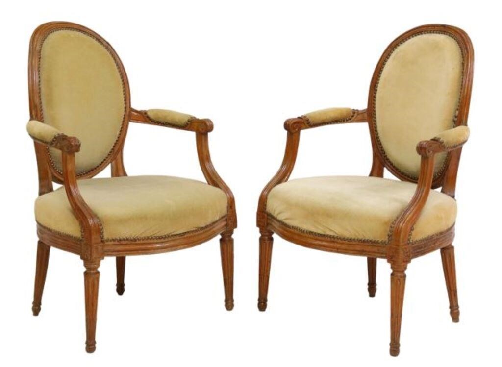 2) LOUIS XVI STYLE UPHOLSTERED