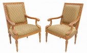 (2) LOUIS XVI STYLE UPHOLSTERE