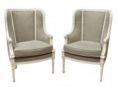 (2) LOUIS XVI STYLE UPHOLSTERE