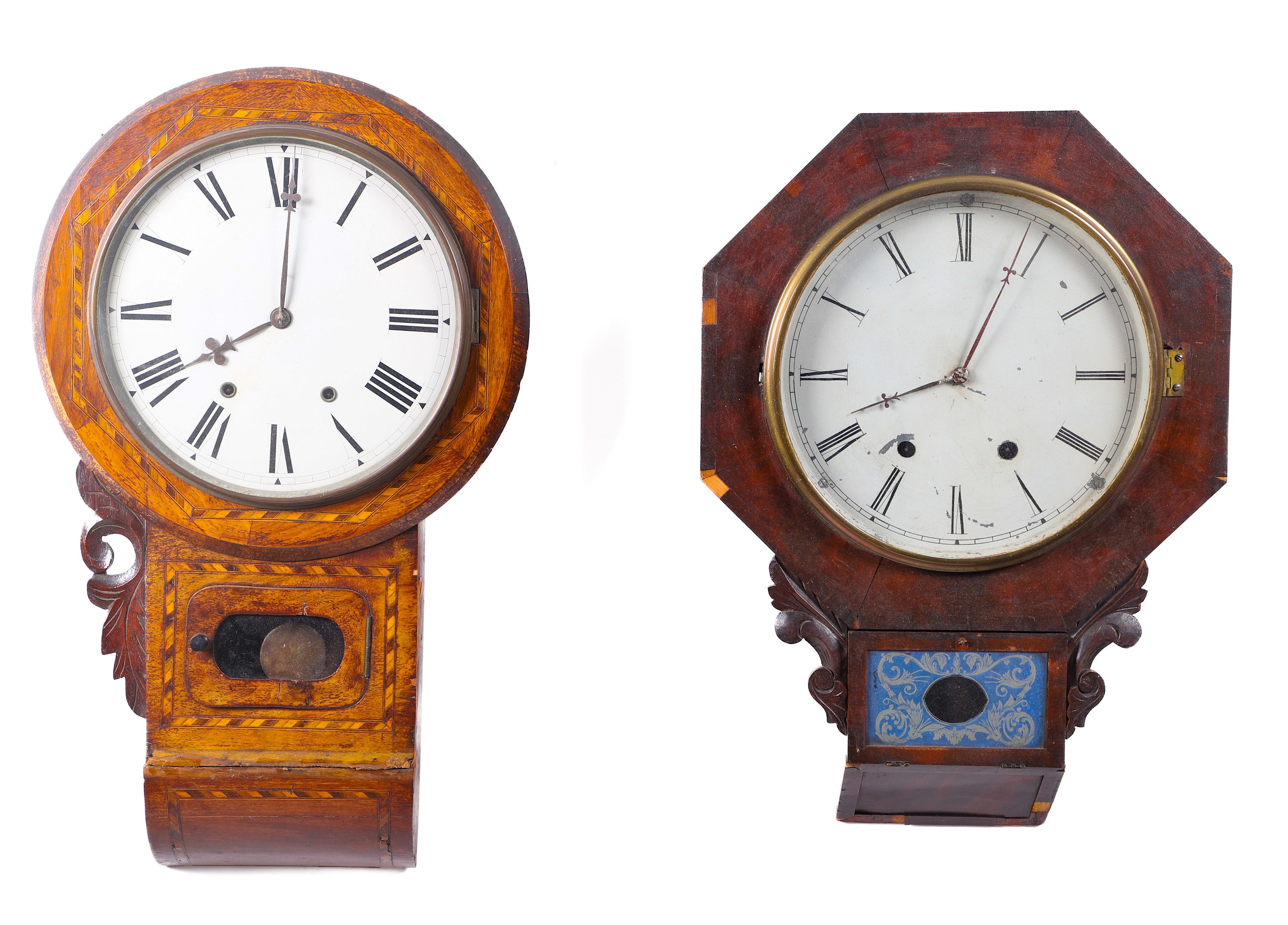 (2) Mahogany Short Drop Wall