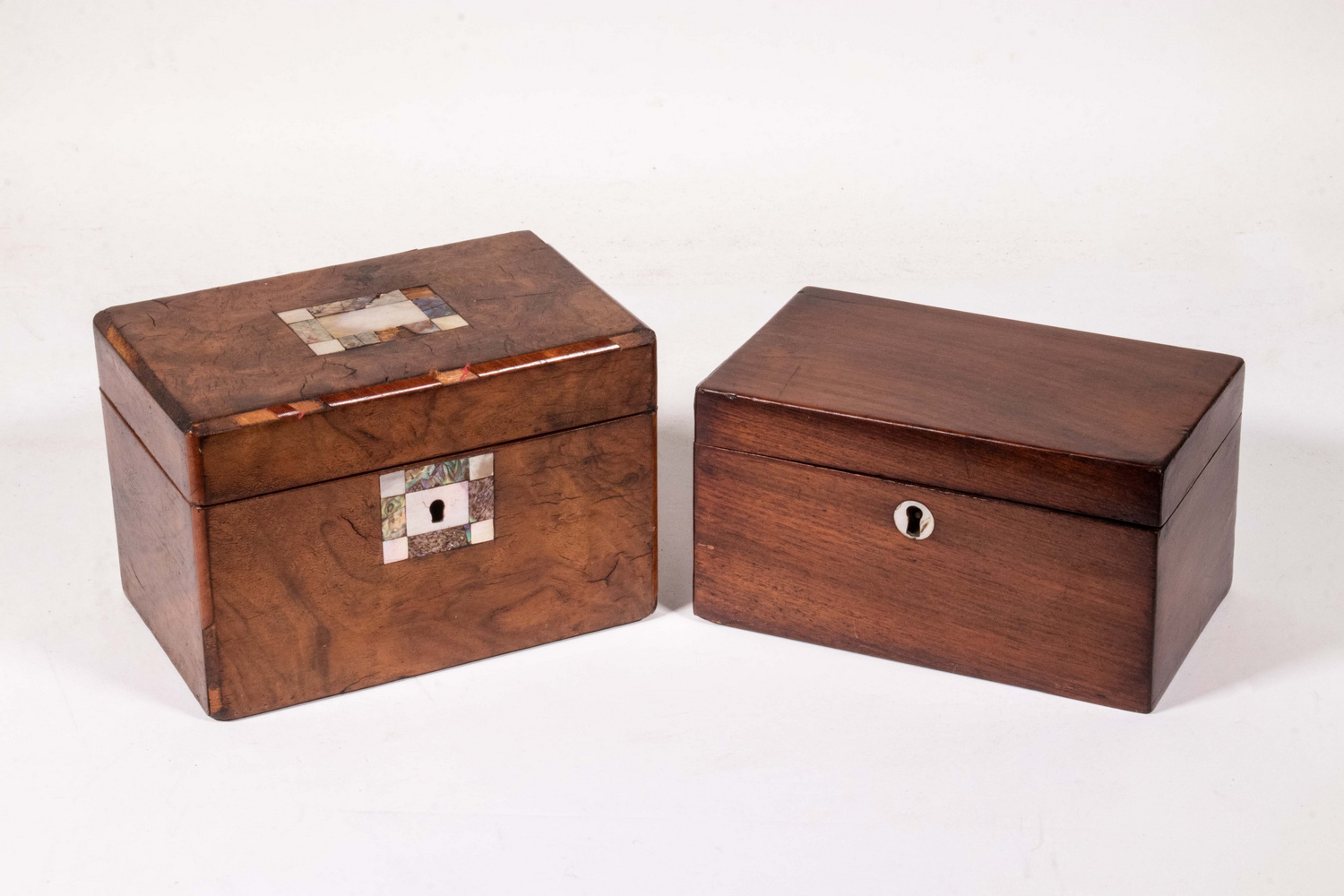 (2) MAHOGANY TEA BOXES Lot of (2)