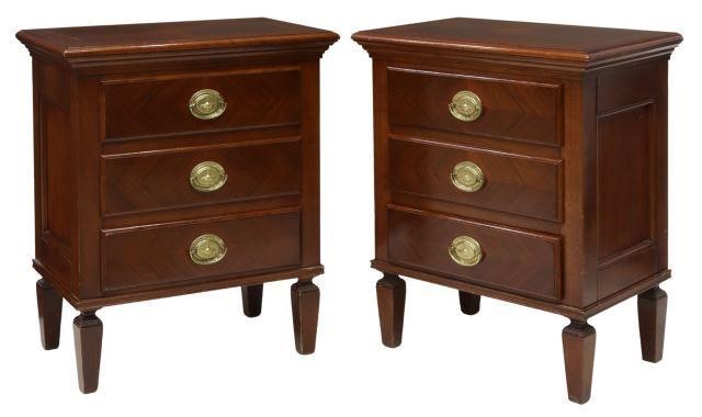 (2) MAHOGANY THREE-DRAWER