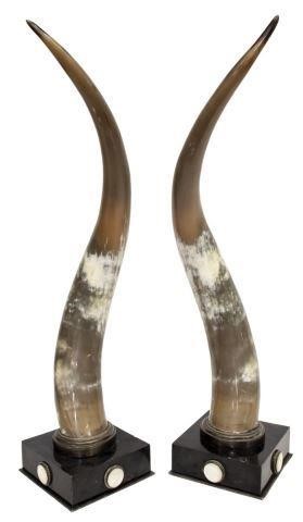 (2) MAITLAND SMITH STEER HORN