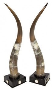 (2) MAITLAND SMITH STEER HORN