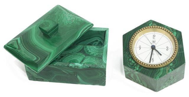 (2) MALACHITE DECORATIVE TABLE