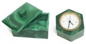 (2) MALACHITE DECORATIVE TABLE