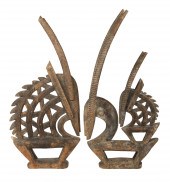 (2) Mali Bambara Chi Wara wood
