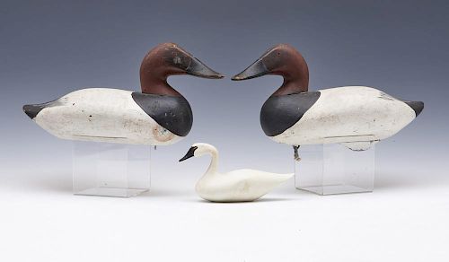 2 MALLARD DECOYS & 1 MINIATURE
