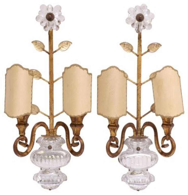 (2) MANNER OF MAISON BAGUES CRYSTAL