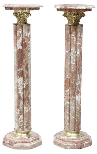(2) MARBLE &AMP; GILT METAL DISPLAY