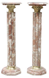(2) MARBLE &AMP; GILT METAL DI