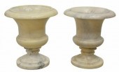 (2) MARBLE CAMPANA URN GARDEN