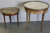 2 Marbletop Bouillotte Tables.