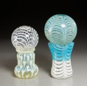 (2) MARBRIE GLASS WITCH BALLS