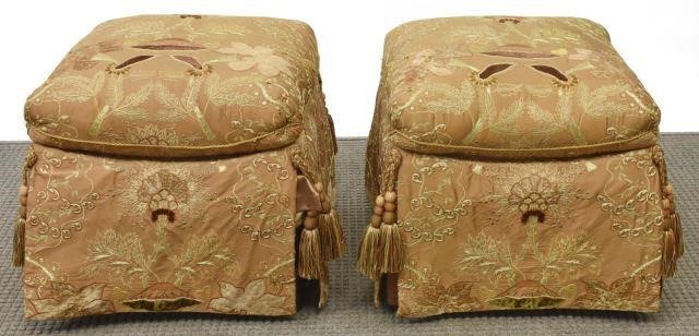 (2) MARGE CARSON SKIRTED POUFFS