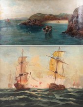 2 Marine Paintings "Fishing Co
