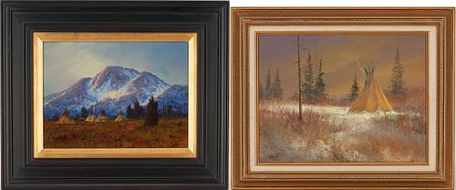 2 MARK GELLER O/C PAINTINGS, NOMADS