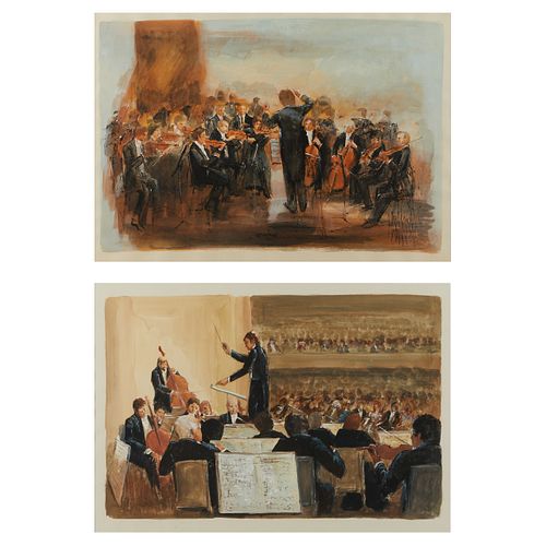 2 MARK KING ORCHESTRA WATERCOLOR