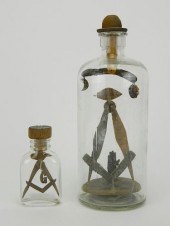 2 MASONIC BOTTLE WHIMSEY2 Maso