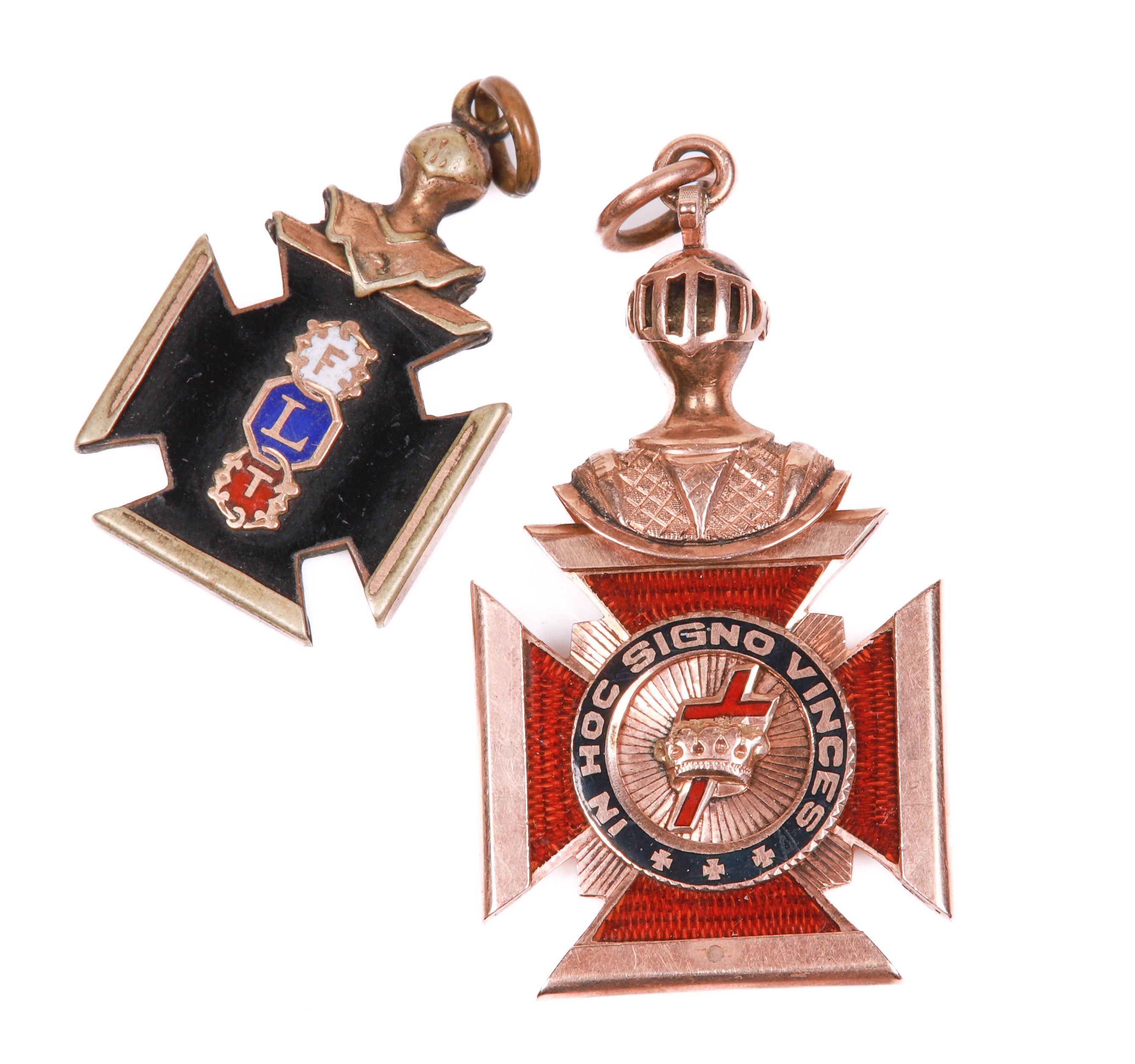 (2) Masonic Knights Templar Fob
