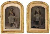 (2) MASONIC TINTYPES, 19TH C.