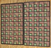 2 MATCHED WOOL HOOKED GEOMETRI