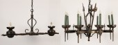 2 MEDIEVAL STYLE IRON CHANDELI