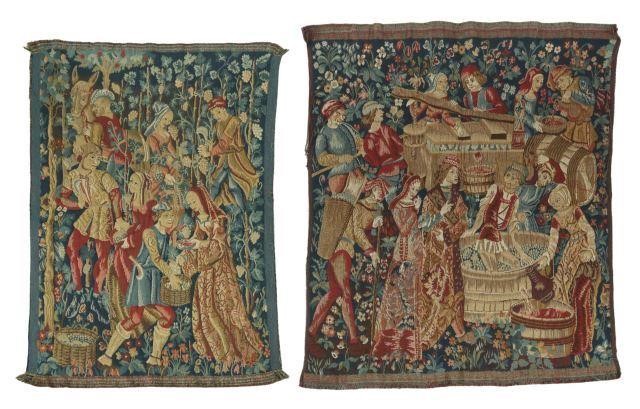 (2) MEDIEVAL STYLE MACHINE-WOVEN