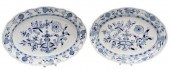 (2) MEISSEN BLUE ONION PORCELA