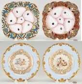 2 MEISSEN CABINET PLATES & 2 P