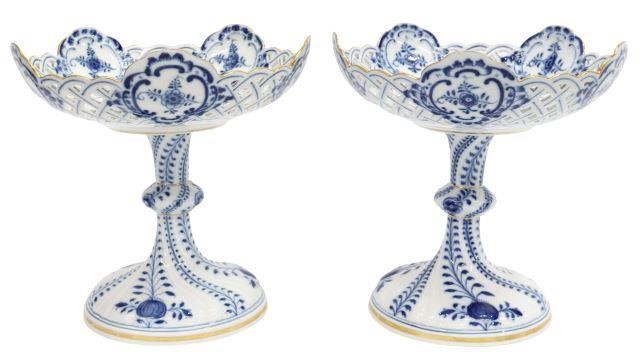 (2) MEISSEN GILT 'BLUE ONION'