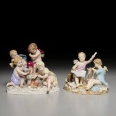 (2) MEISSEN PORCELAIN ALLEGORI