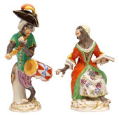 (2) MEISSEN PORCELAIN KANDLER