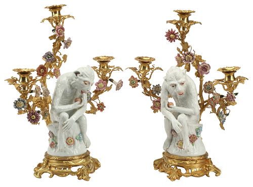 (2) MEISSEN STYLE PORCELAIN