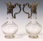 (2) METAL-MOUNTED GLASS CLARET