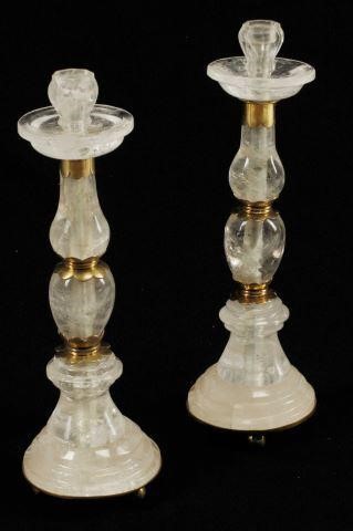(2) METAL-MOUNTED ROCK CRYSTAL