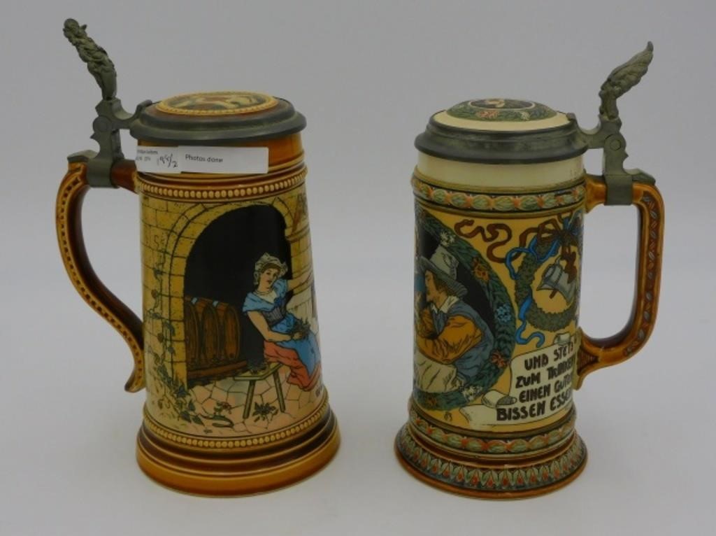 (2) METTLACH STEINS, NUMBER 2716/II