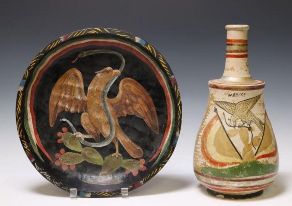 (2) MEXICAN COAT OF ARMS POLYCHROME