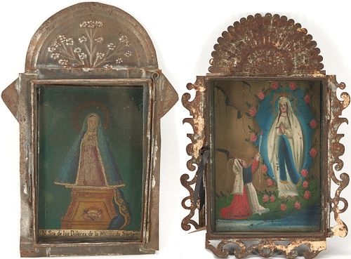 2 MEXICAN RETABLOS, OUR LADY OF