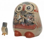 (2) MEXICAN TONALA FOLK ART PO