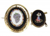 2 MICRO MOSAIC JEWELRY PIECES