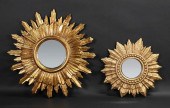 2 MID-CENTURY GILTWOOD SUNBURS