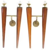 (2) MID-CENTURY MODERN BRASS &